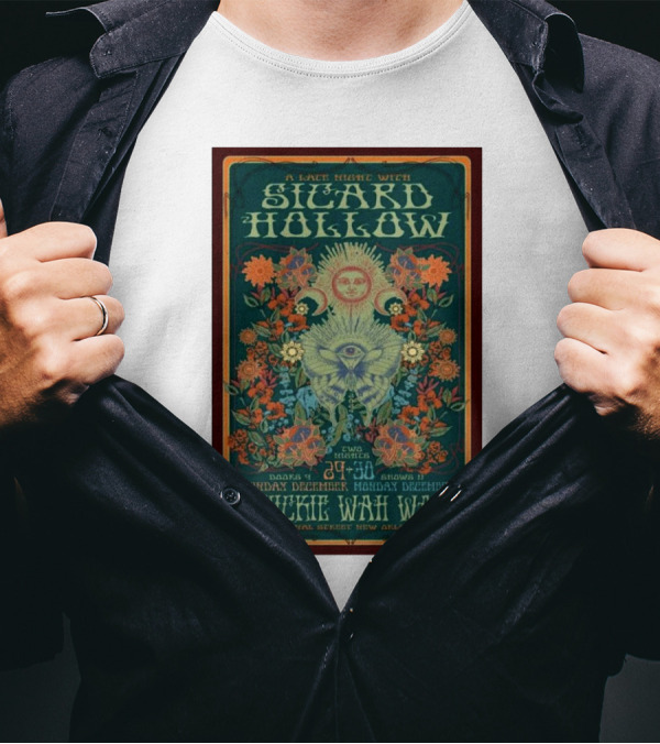 Sicard Hollow Live At Chickie Wah Wah New Orleans December 29-30 2024 Vintage Floral Sunburst T-Shirt