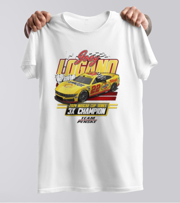 Joey Logano 2024 NASCAR Cup Series 3X Champion Team Penske Vintage Car 22 T-Shirt