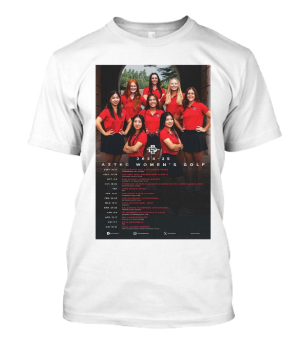 Aztec Women's Golf 2024-25 Schedule San Diego State Feb 24-25 The Causeway Invitational T-Shirt