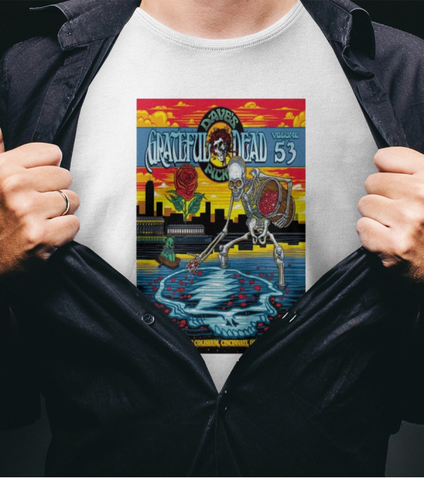 Dave’s Picks Volume 53 Grateful Dead Cincinnati 2025 Riverfront Coliseum Skeleton T-Shirt
