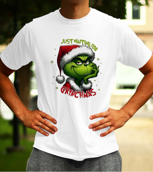 Just Waiting For Grinchmas Merry Christmas T-Shirt
