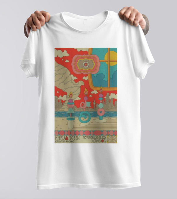 Khruangbin Eventim Apollo November 20-22 2024 London Surreal Skyline And Abstract T-Shirt