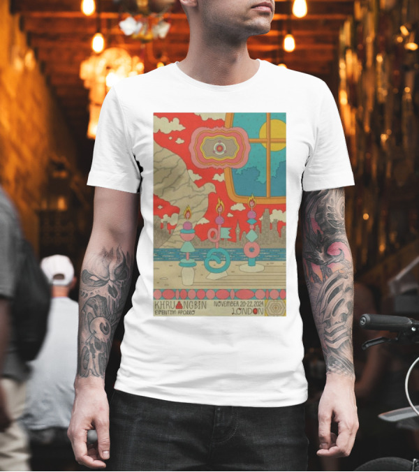 Khruangbin Eventim Apollo November 20-22 2024 London Surreal Skyline And Abstract T-Shirt