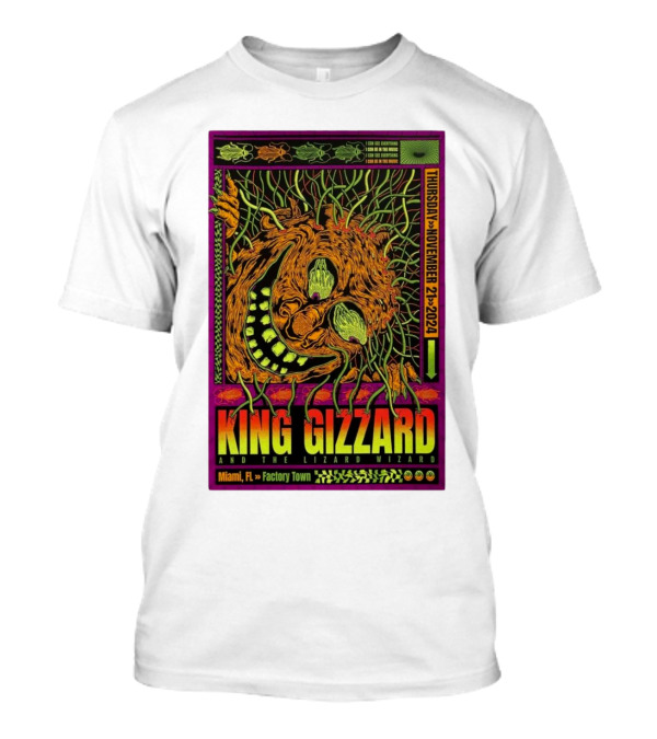 King Gizzard And The Lizard Wizard Miami FL November 21 2024 Factory Town T-Shirt