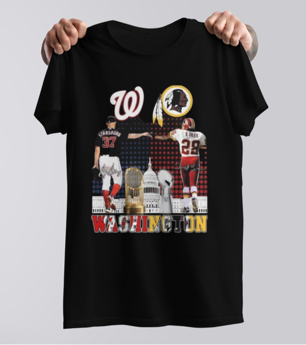 Washington Strasburg D. Green Capitol W Emblems Redskins Thank You For The Memories Signatures T-Shirt