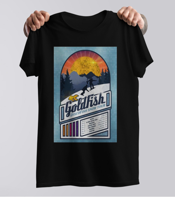 GoldFish Discofish Snow Tour 2025 Avoriaz Aspen Sandpoint Praloup Club Med T-Shirt