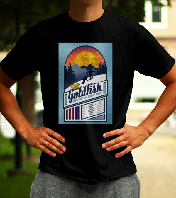 GoldFish Discofish Snow Tour 2025 Avoriaz Aspen Sandpoint Praloup Club Med T-Shirt