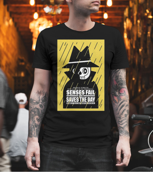 Senses Fail And Saves The Day New Jersey Vs The World Tour November 22 2024 Saint Andrew’s Hall Detroit MI T-Shirt
