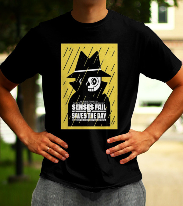 Senses Fail And Saves The Day New Jersey Vs The World Tour November 22 2024 Saint Andrew’s Hall Detroit MI T-Shirt