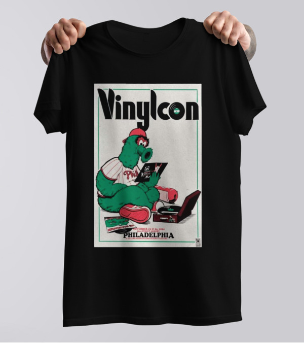 Vinylcon Philadelphia Nov 23-24 2024 23rd St. Armory Tour Featuring Phillies Mascot T-Shirt