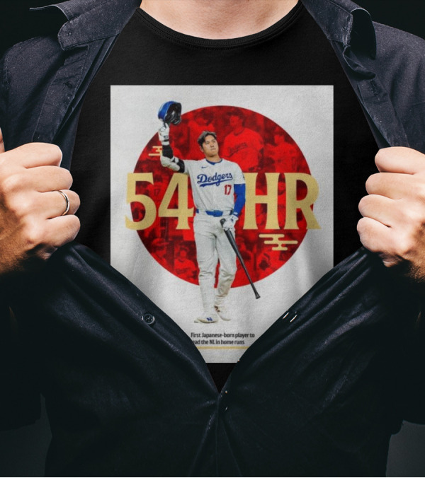 Shohei Ohtani 54 HR Los Angeles Dodgers First Japanese-born Player To Lead The NL In Home Runs T-Shirt