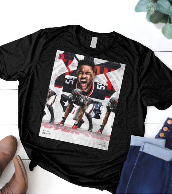 Danielle Hunter Houston Texans Vs Tennessee Titans November 24 2024 Signature NFL Player 55 Roar And Action Pose T-Shirt