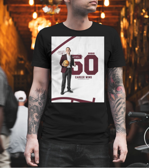 Head Coach Sam Purcell 50 Career Wins Fastest Coach In Program History At Mississippi State Signature T-Shirt