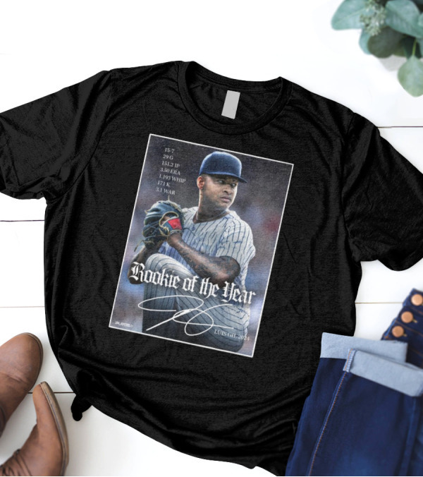 Luis Gil 2024 Rookie Of The Year 15-7 29G 151.2 IP 3.50 ERA New York Yankees Signature T-Shirt