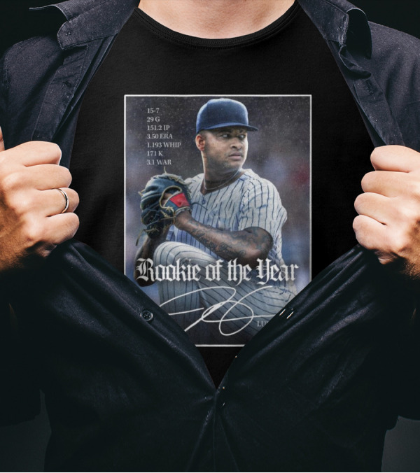 Luis Gil 2024 Rookie Of The Year 15-7 29G 151.2 IP 3.50 ERA New York Yankees Signature T-Shirt