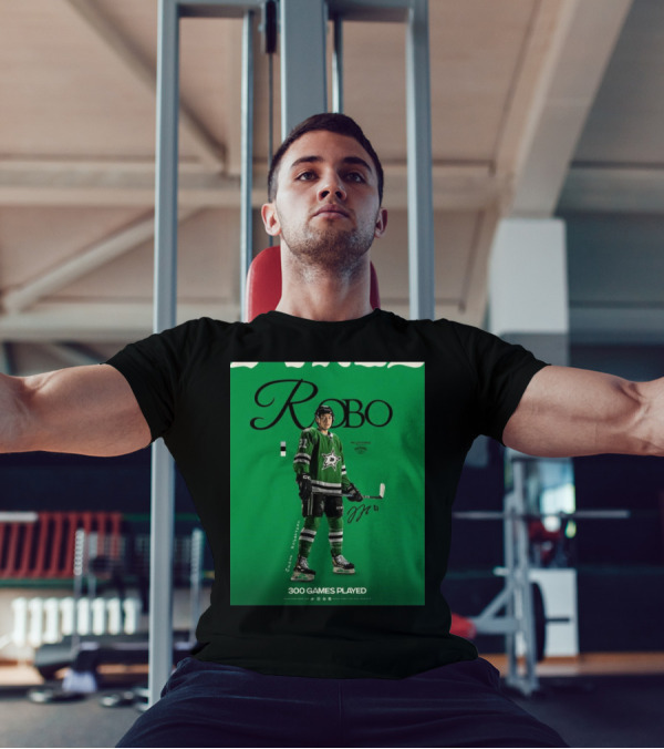 Dallas Stars Robo Jason Robertson 300 Games Played NHL T-Shirt