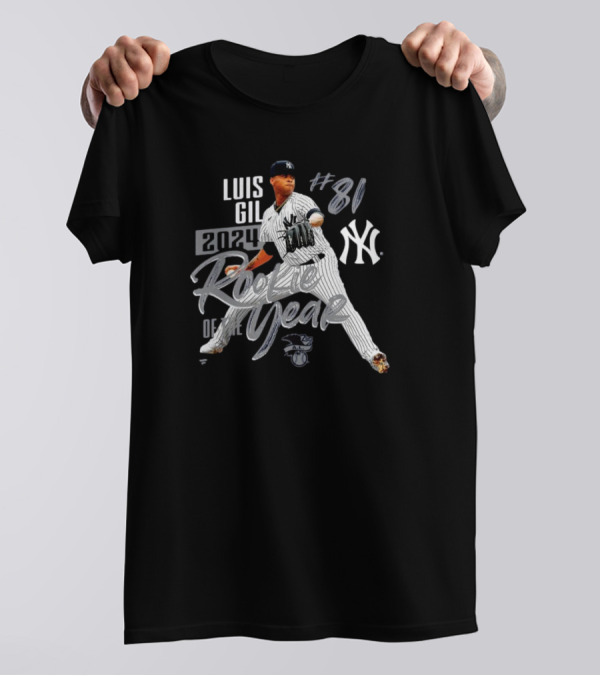 Luis Gil #81 New York Yankees 2024 Rookie Of The Year MLB T-Shirt