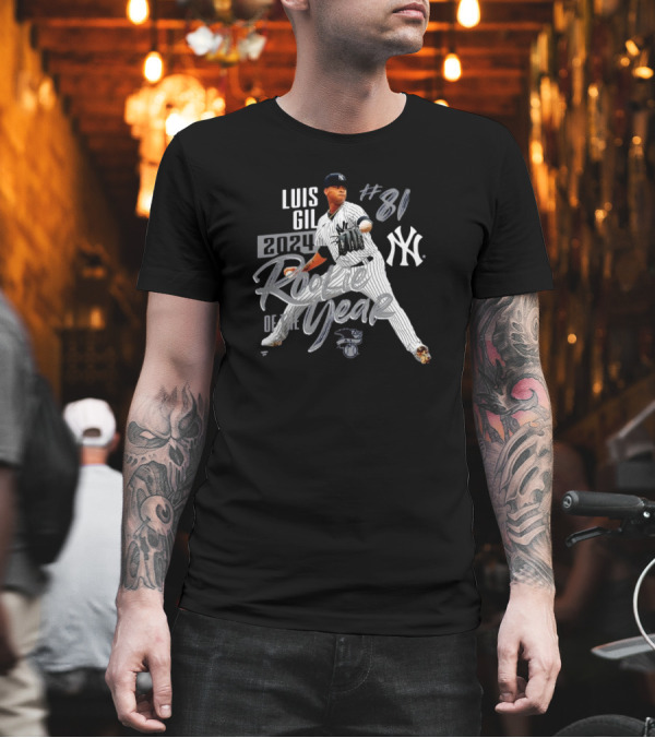 Luis Gil #81 New York Yankees 2024 Rookie Of The Year MLB T-Shirt