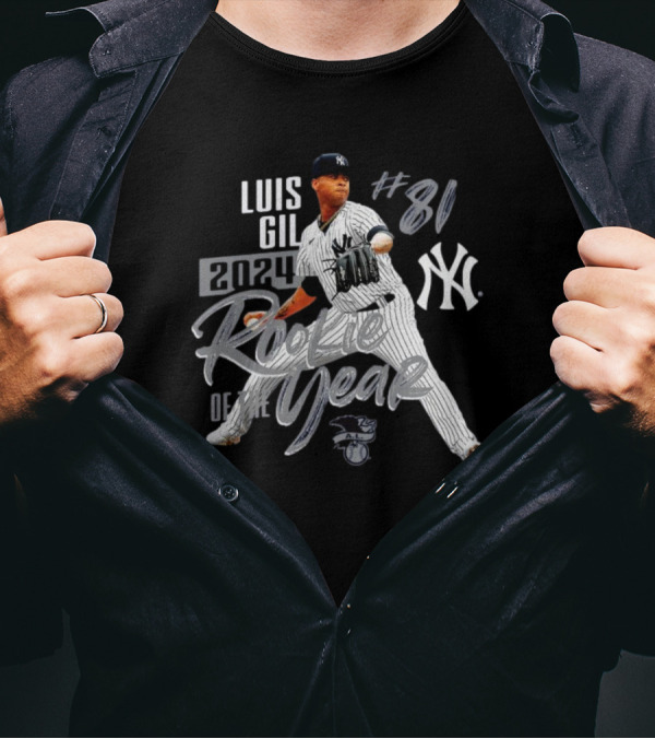 Luis Gil #81 New York Yankees 2024 Rookie Of The Year MLB T-Shirt