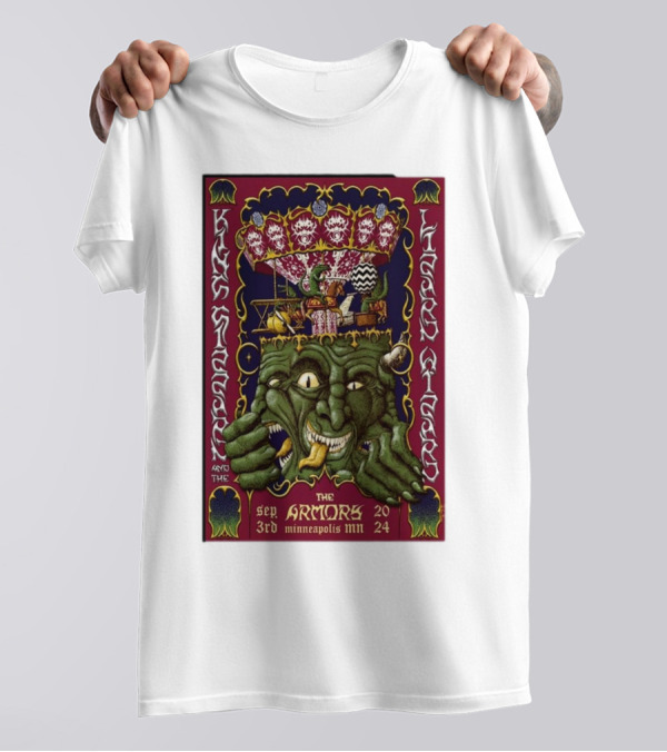 King Gizzard And The Lizard Wizard Sep 3rd 2024 The Armory Minneapolis MN Psychedelic Monster T-Shirt