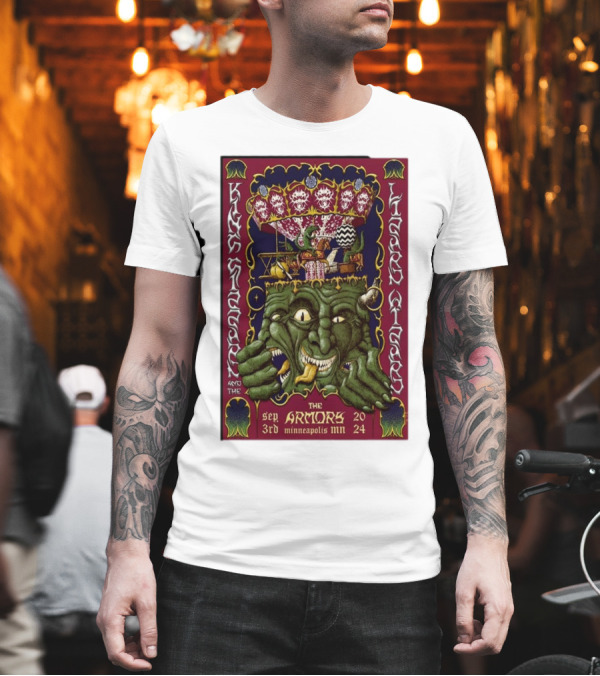 King Gizzard And The Lizard Wizard Sep 3rd 2024 The Armory Minneapolis MN Psychedelic Monster T-Shirt