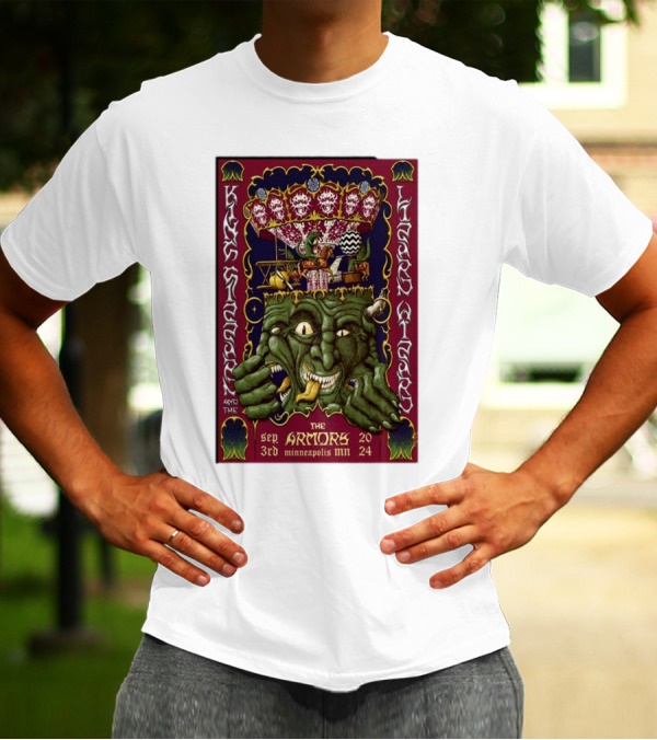 King Gizzard And The Lizard Wizard Sep 3rd 2024 The Armory Minneapolis MN Psychedelic Monster T-Shirt