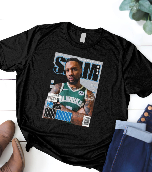 SLAM 2024-2025 NBA Preview Damian Lillard Milwaukee Bucks Y'All Must Have Forgot 30th Anniversary T-Shirt