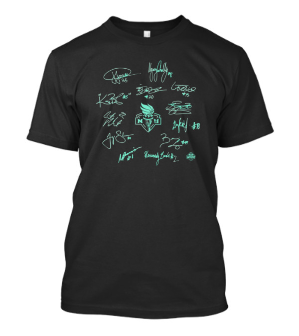 New York Liberty WNBA Basketball 2024 Champions Signatures History Made Roster T-Shirt