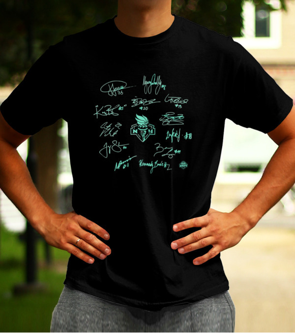 New York Liberty WNBA Basketball 2024 Champions Signatures History Made Roster T-Shirt