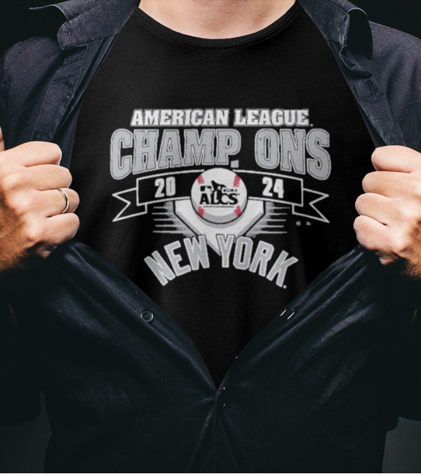 New York Yankees 2024 MLB ALCS American League Champions Vintage Franklin T-Shirt