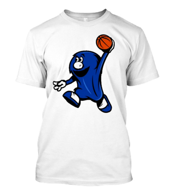 Brian Hicks Xavier Musketeers Basketball Blue Blob NCAA Mascot Dunking T-Shirt