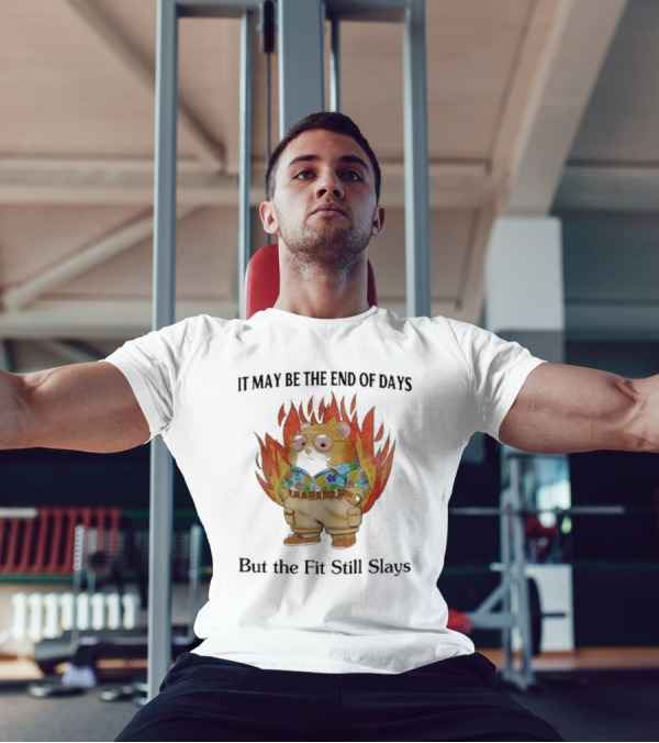 Jmcgg It May Be The End Of Days But The Fit Still Slays Hamster In Fire With Stylish T-Shirt