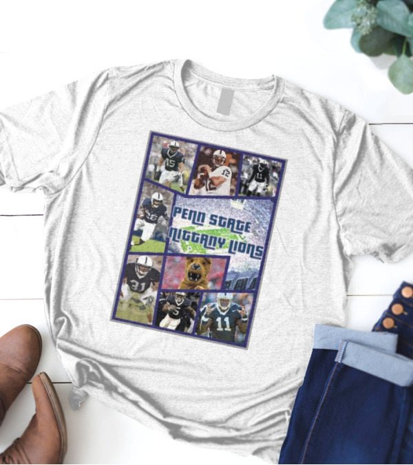 Penn State Nittany Lions Football Grand Theft Auto Themed Collage With Players And Mascot T-Shirt