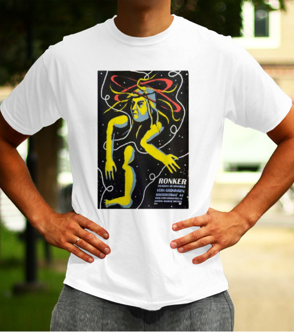 Ronker At Vera Groningen On November 28, 2024 With Artistic Figure And Cosmic T-Shirt
