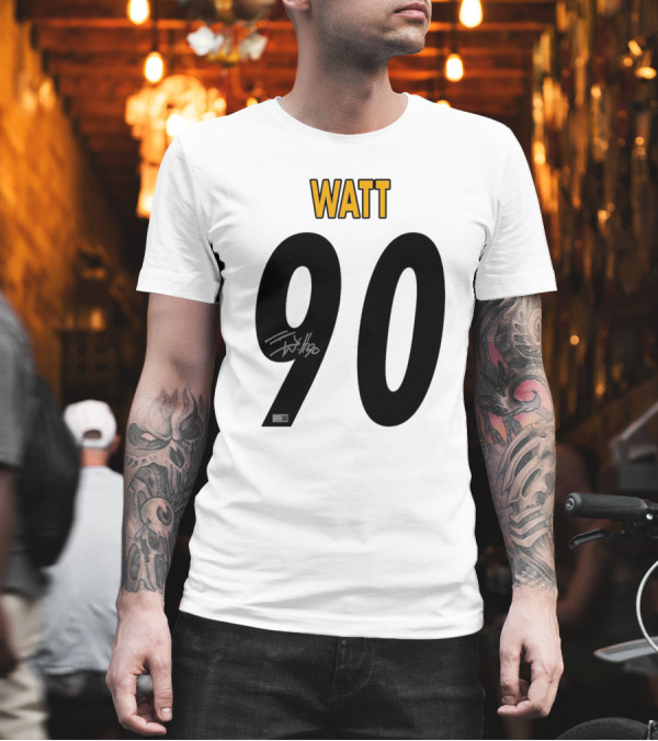 T. J. Watt Pittsburgh Steelers 90 NFL Signature Nov 21, 2024 Cleveland Browns T-Shirt