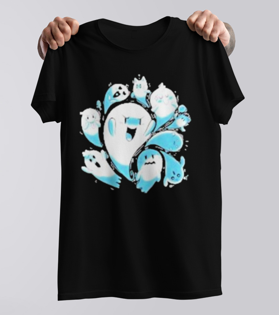 Ghostly Gathering Alexandra Sketch Spooky Blue Spirits T-Shirt