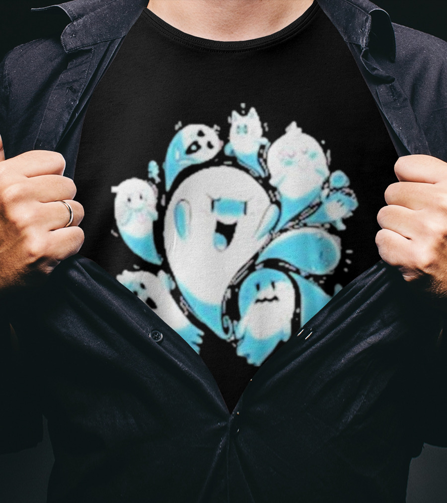 Ghostly Gathering Alexandra Sketch Spooky Blue Spirits T-Shirt