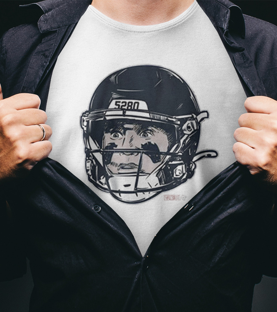 5280 Denver Broncos Crazy Eyes NFL Football Bo Nix Painting T-Shirt