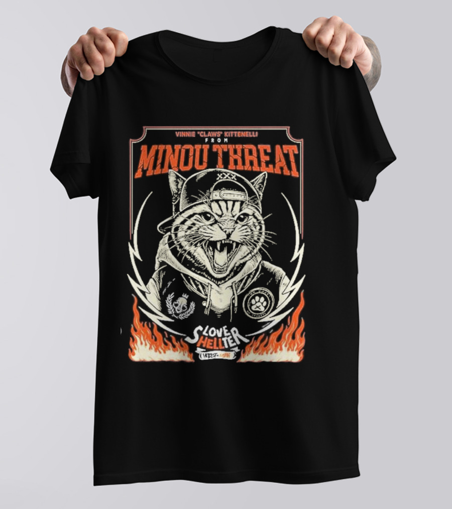 Vinnie Claws Kittenelli From Minou Threat Love Shelter Hellfest Open Air Festival T-Shirt