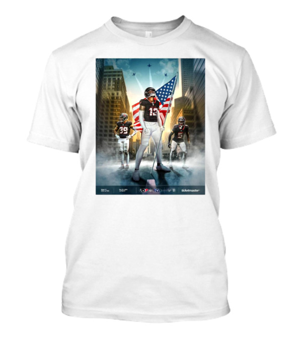Week 12 Houston Texans Vs Tennessee Titans H-Town November 24 2024 American Flag NFL Ticketmaster T-Shirt