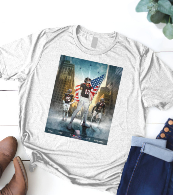 Week 12 Houston Texans Vs Tennessee Titans H-Town November 24 2024 American Flag NFL Ticketmaster T-Shirt