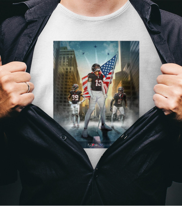 Week 12 Houston Texans Vs Tennessee Titans H-Town November 24 2024 American Flag NFL Ticketmaster T-Shirt