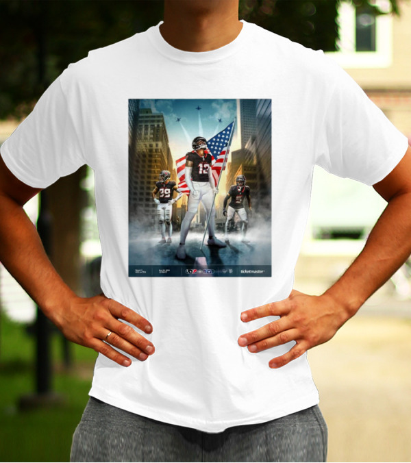 Week 12 Houston Texans Vs Tennessee Titans H-Town November 24 2024 American Flag NFL Ticketmaster T-Shirt