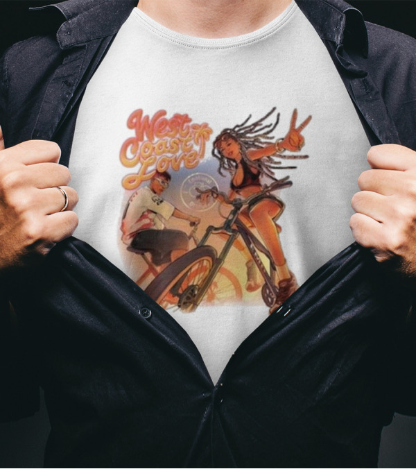 West Coast Love Exclusive 5 Year Anniversary Bike Ride Vibes Peace Gesture T-Shirt