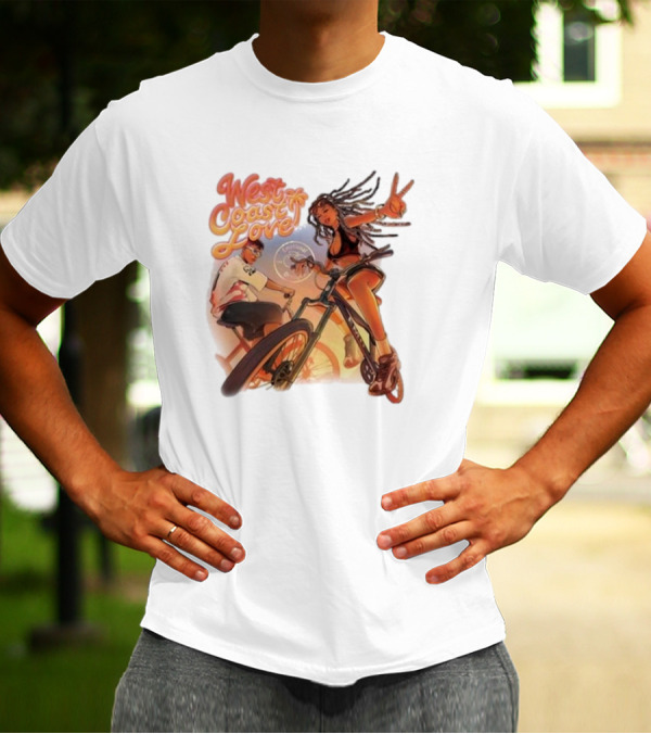 West Coast Love Exclusive 5 Year Anniversary Bike Ride Vibes Peace Gesture T-Shirt
