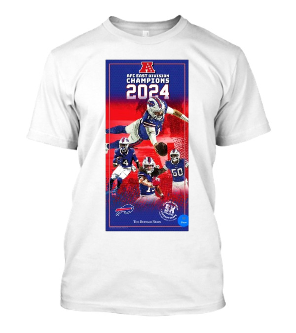 Buffalo Bills 2024 AFC East Division Champions 5X Winners The Buffalo News T-Shirt