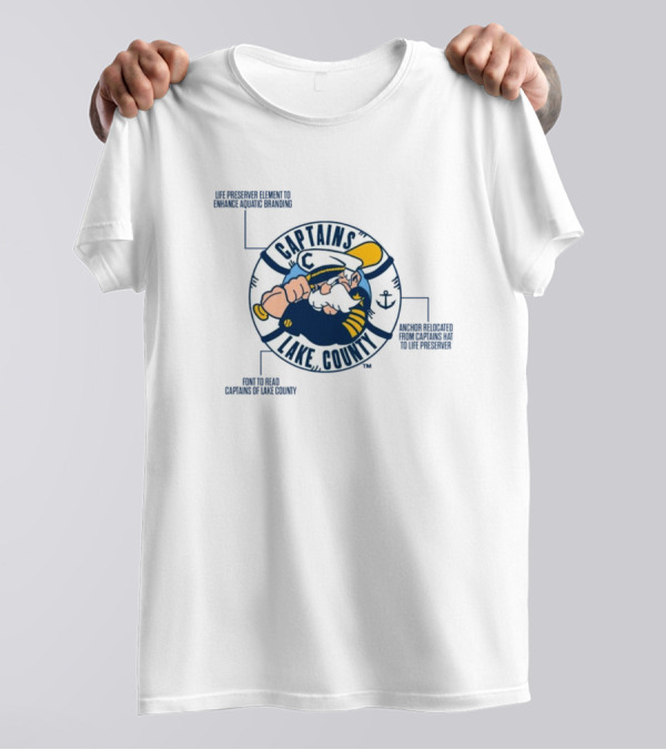 Captains Lake County Life Preserver Element Font Enhanced Aquatic Branding T-Shirt