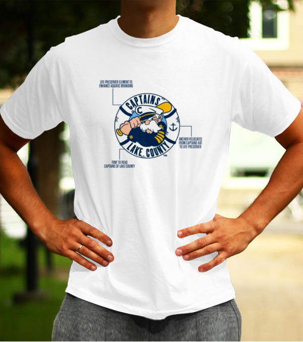 Captains Lake County Life Preserver Element Font Enhanced Aquatic Branding T-Shirt
