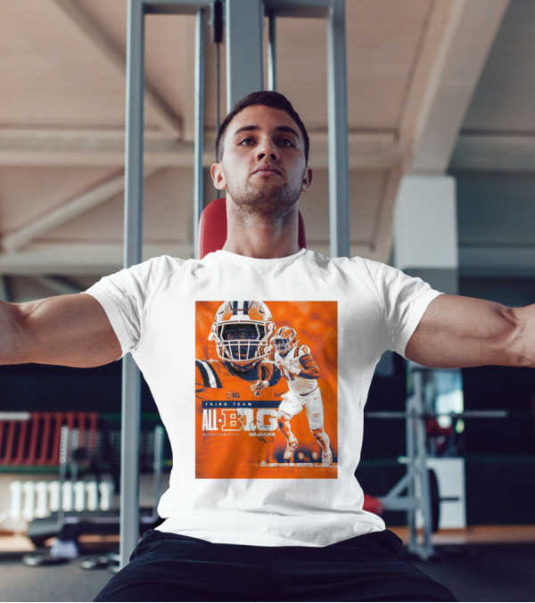 Illinois Fighting Illini Gabe Jacas Third Team All-Big Ten Football Honors T-Shirt
