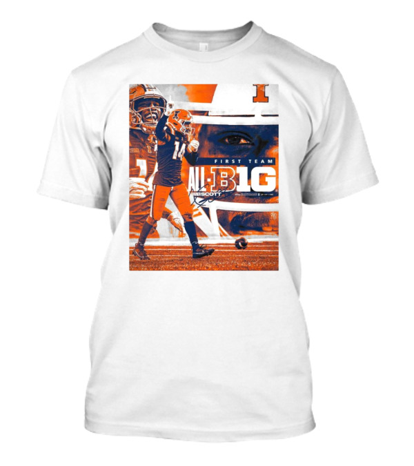 Illinois Fighting Illini Xavier Scott First Team All-Big Ten Recognition T-Shirt